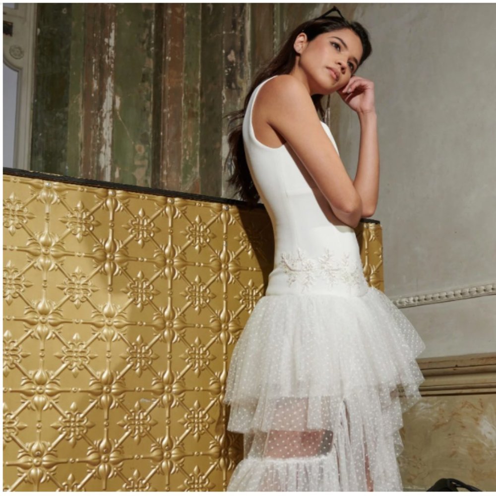 NWT Elliatt Juliette White Lace High Low Dress - Picture 9 of 16